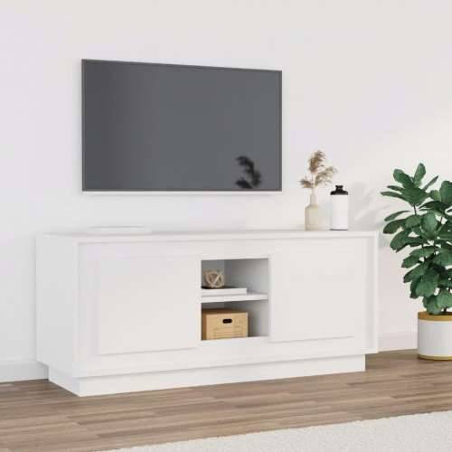 TV ormarić bijeli 102 x 35 x 45 cm od konstruiranog drva - Bijela 1 Cijena