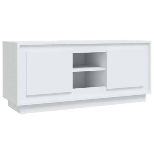 TV ormarić bijeli 102 x 35 x 45 cm od konstruiranog drva - Bijela 1 Cijena