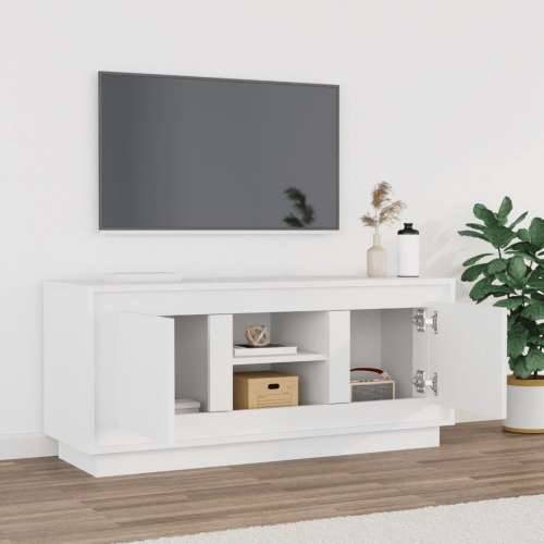 TV ormarić bijeli 102 x 35 x 45 cm od konstruiranog drva - Bijela 1 Cijena