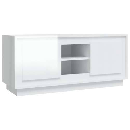 TV ormarić sjajni bijeli 102x35x45 cm konstruirano drvo - Visoko sjajno bijela 1 Cijena
