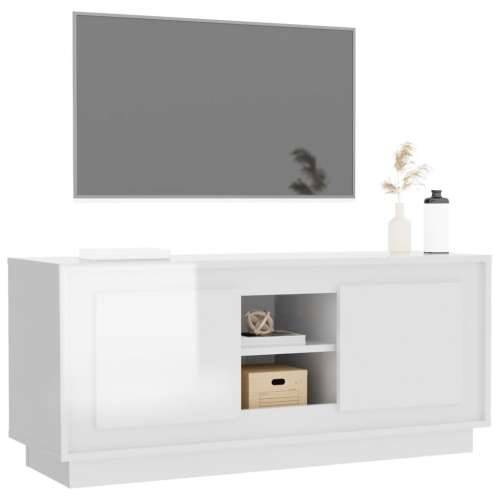 TV ormarić sjajni bijeli 102x35x45 cm konstruirano drvo - Visoko sjajno bijela 1 Cijena
