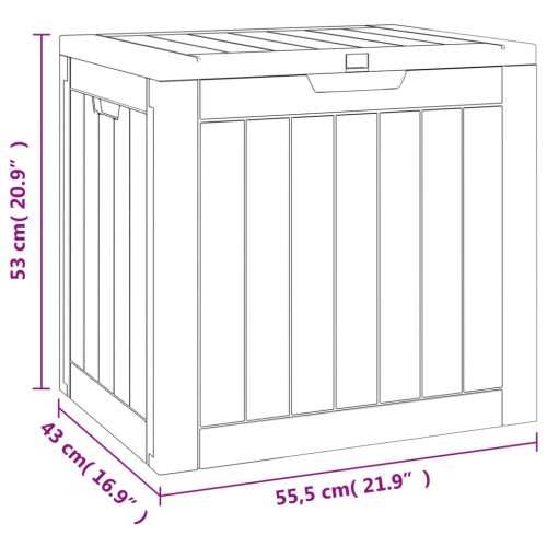 Vrtna kutija za pohranu crna 55,5 x 43 x 53 cm polipropilen - Crna Cijena