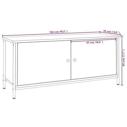 TV ormarić s vratima boja hrasta 102x35x45 cm konstruirano drvo - Dimljeni hrast 1 102 cm Cijena