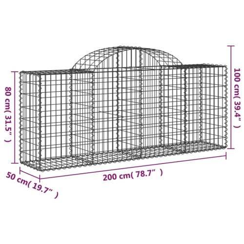 Lučne gabionske košare 11 kom 200x50x80/100cm pocinčano željezo - 200 x 50 x 80/100 cm 11 Cijena