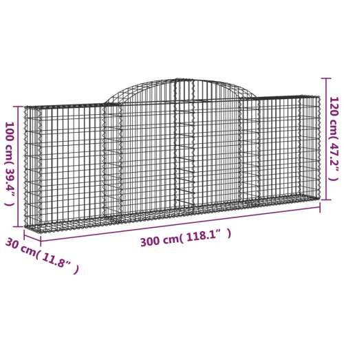 Lučne gabionske košare 9 kom 300x30x100/120cm pocinčano željezo - 300 x 30 x 100/120 cm 9 Cijena