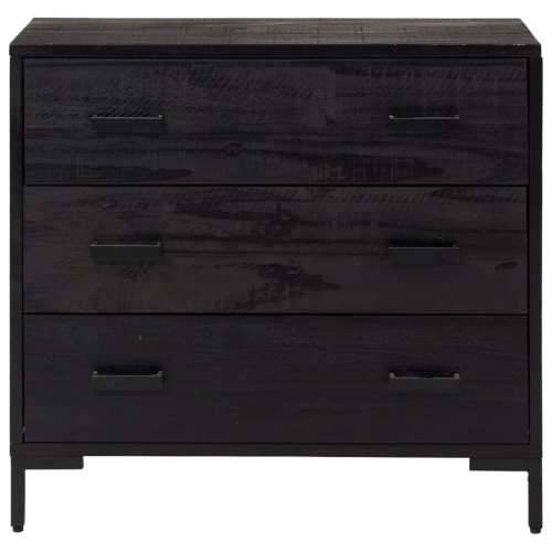 Ladičar crni 75 x 35 x 70 cm od masivne borovine - Crna 1 Cijena