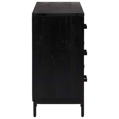 Ladičar crni 75 x 35 x 70 cm od masivne borovine - Crna 1 Cijena