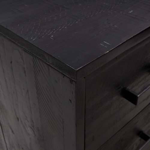 Ladičar crni 75 x 35 x 70 cm od masivne borovine - Crna 1 Cijena