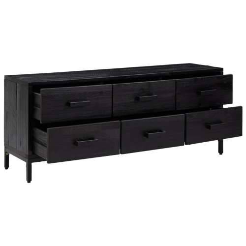 Klupa za pohranu crna 110 x 30 x 45 cm od masivne borovine - Crna 1 Cijena