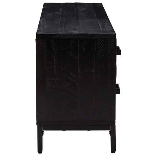 Klupa za pohranu crna 110 x 30 x 45 cm od masivne borovine - Crna 1 Cijena