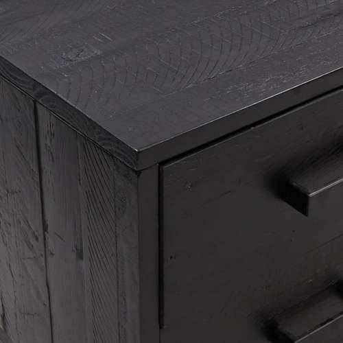 Klupa za pohranu crna 110 x 30 x 45 cm od masivne borovine - Crna 1 Cijena