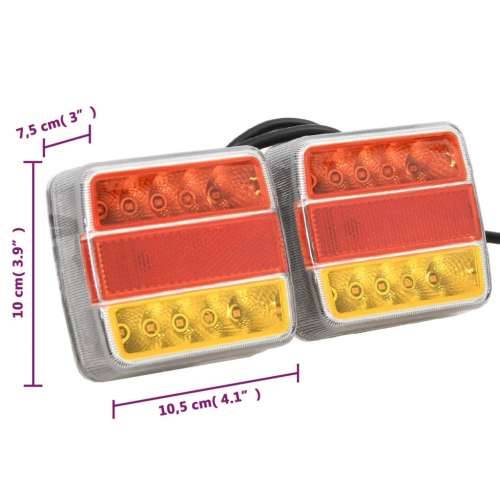 Svjetla za prikolicu 2 kom crvena 10,5 x 7,5 x 10 cm 12 V LED - 10.5 x 7.5 x 10 cm 2 LED žarulja Cijena