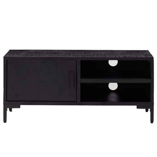 TV ormarić crni 90 x 30 x 40 cm od masivne borovine - Crna 90 x 30 x 40 cm 1 Cijena