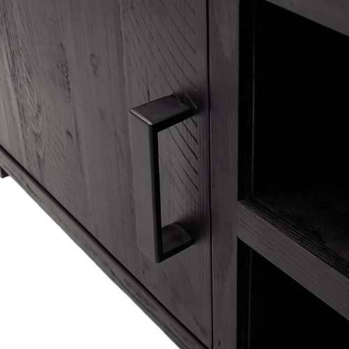 TV ormarić crni 90 x 30 x 40 cm od masivne borovine - Crna 90 x 30 x 40 cm 1 Cijena