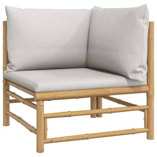 Kutne vrtne sofe s svjetlosivim jastucima 2 kom od bambusa Cijena