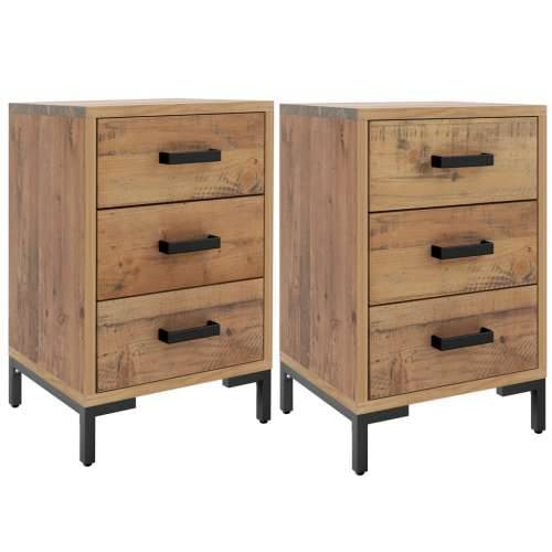 Noćni ormarići 2 kom 40 x 30 x 55 cm od masivne borovine - Smeđa 40 x 30 x 55 cm 2 Cijena