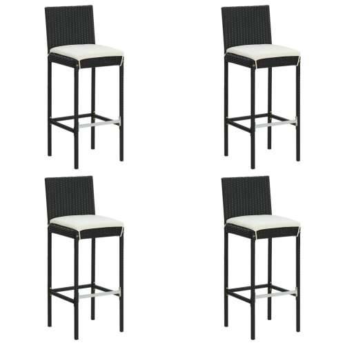 5-dijelni vrtni barski set od poliratana s jastucima crni - Crna Dužina stola 110 cm 4 Cijena