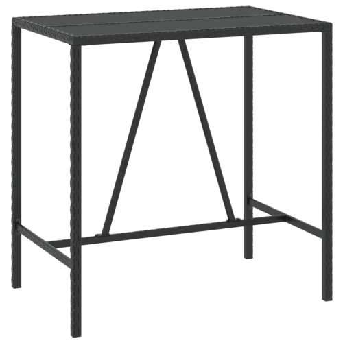 5-dijelni vrtni barski set od poliratana s jastucima crni - Crna Dužina stola 110 cm 4 Cijena
