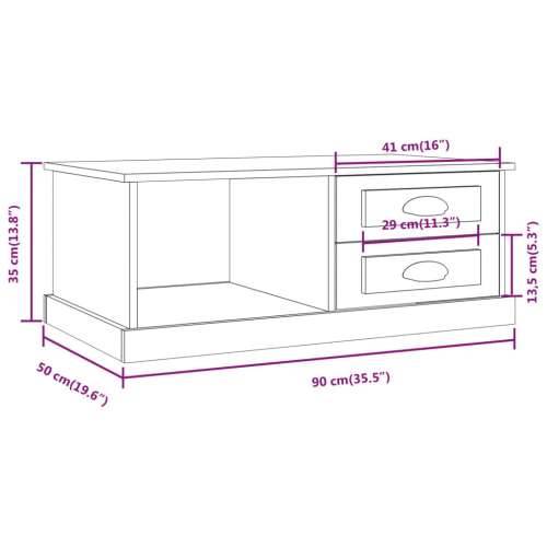 Stolić za kavu crni 90x50x35 cm od konstruiranog drva - Crna 1 Cijena