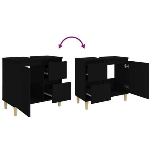 Kupaonski ormarić crni 65x33x60 cm konstruirano drvo - Crna 1 Cijena