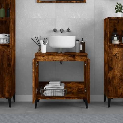 Ormarić za Lavabo - Umivaonik boja dimljenog hrasta 58x33x60 cm drveni - Dimljeni hrast 1 Cijena