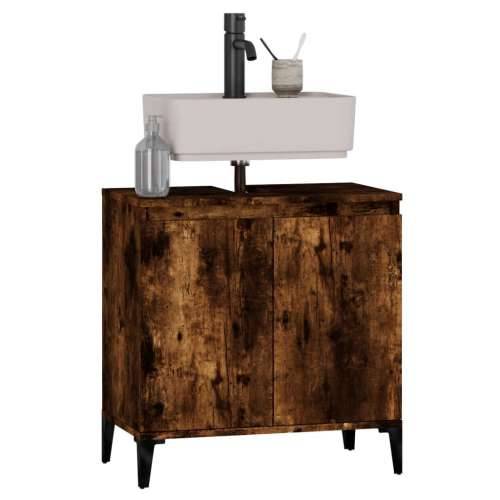 Ormarić za Lavabo - Umivaonik boja dimljenog hrasta 58x33x60 cm drveni - Dimljeni hrast 1 Cijena