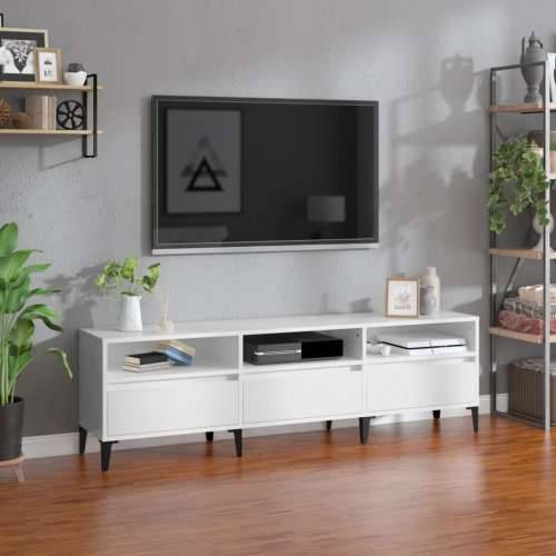 TV ormarić sjajni bijeli 150x30x44,5 cm od konstruiranog drva Cijena
