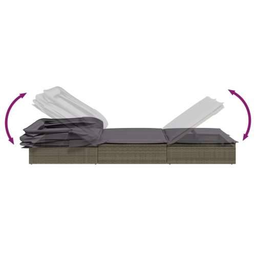 Ležaj za sunčanje za 2 osobe sivi 213 x 118 x 97 cm poliratan - Siva 1 Cijena