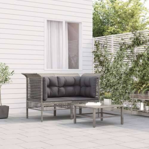Kutne vrtne sofe s jastucima 2 kom sive od poliratana - Kutna sofa (2 kom) 1 Cijena