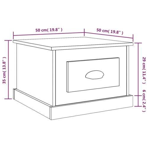 Stolić za kavu crni 50x50x35 cm od konstruiranog drva - Crna 1 Cijena