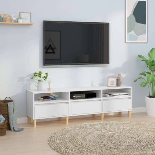 TV ormarić bijeli 150x30x44,5 cm od konstruiranog drva - Bijela 1 150 cm 30 cm Cijena