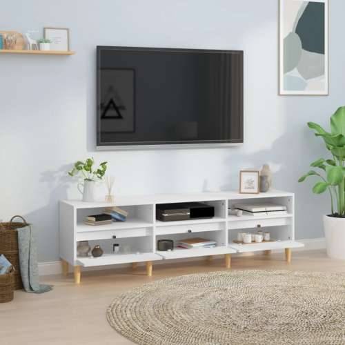 TV ormarić bijeli 150x30x44,5 cm od konstruiranog drva - Bijela 1 150 cm 30 cm Cijena