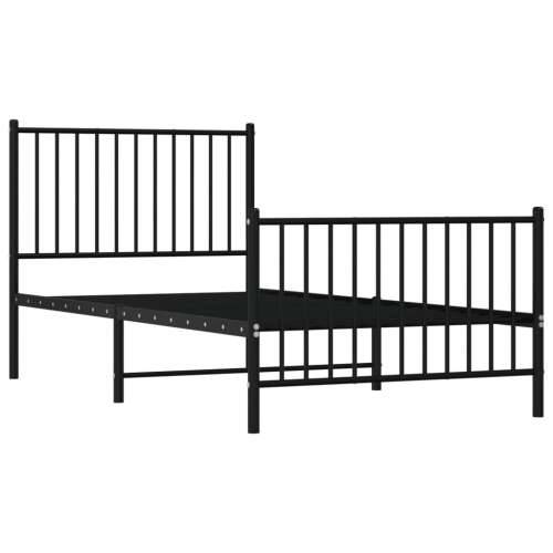 Metalni okvir kreveta uzglavlje i podnožje crni 90x190 cm Cijena