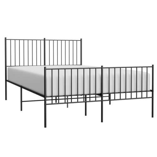 Metalni okvir kreveta uzglavlje i podnožje crni 140x190 cm Cijena