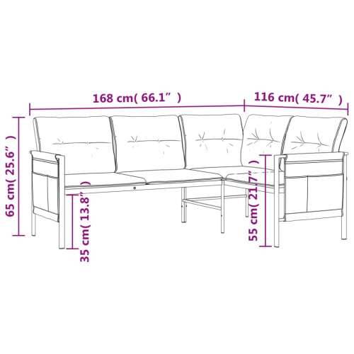 Kutna vrtna sofa antracit od čelika i tekstilena - 168 x 116 x 65 cm 1 Cijena