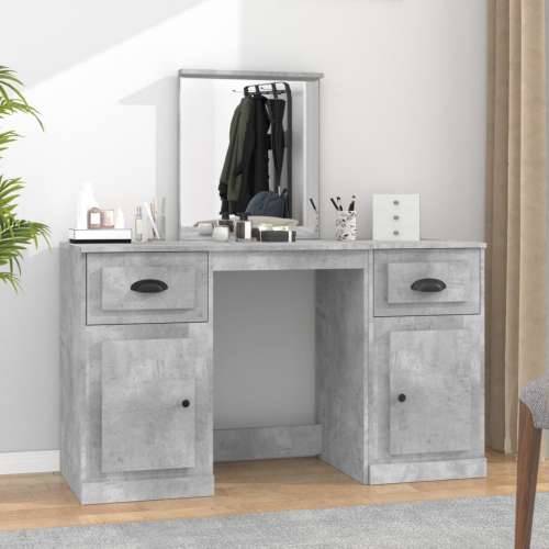 Toaletni stolić s ogledalom siva boja betona 130x50x132,5 cm Cijena