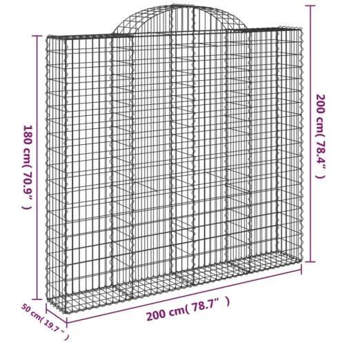 Lučne gabionske košare 4 kom 200x50x180/200cm pocinčano željezo - 200 x 50 x 180/200 cm 4 Cijena