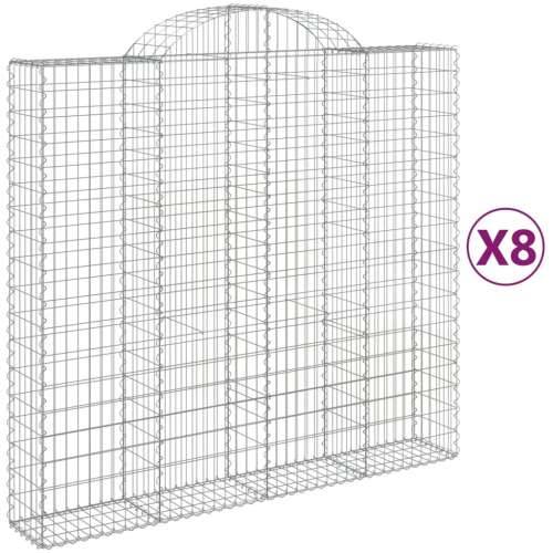 Lučne gabionske košare 8 kom 200x50x180/200cm pocinčano željezo - 200 x 50 x 180/200 cm 8 Cijena