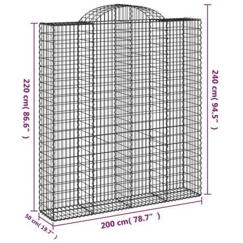 Lučne gabionske košare 2 kom 200x50x220/240cm pocinčano željezo - 200 x 50 x 220/240 cm 2 Cijena