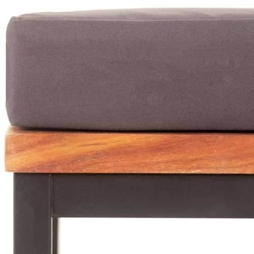 Tabure s jastukom 66x66x36 cm tamnosivi masivno drvo bagrema Cijena
