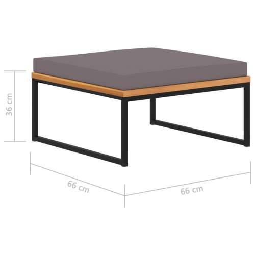 Tabure s jastukom 66x66x36 cm tamnosivi masivno drvo bagrema Cijena