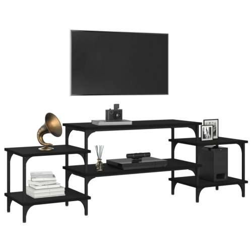TV ormarić crni 157 x 35 x 52 cm od konstruiranog drva - Crna 1 157 cm Cijena