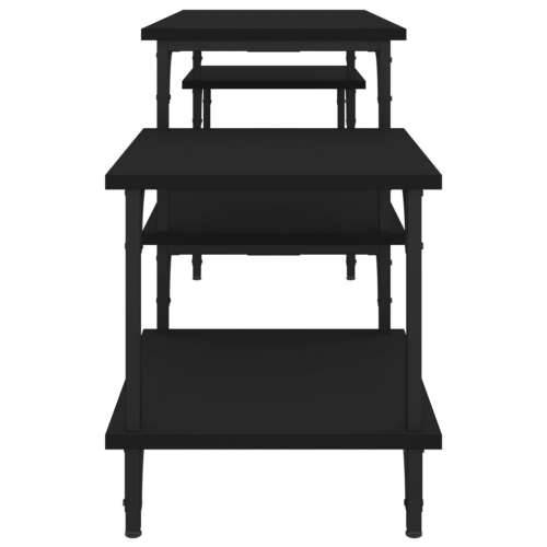 TV ormarić crni 157 x 35 x 52 cm od konstruiranog drva - Crna 1 157 cm Cijena