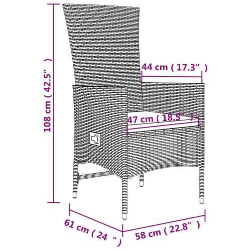 Vrtna garnitura - 7-dijelni vrtni blagovaonski set od poliratana s jastucima bež - Dužina stola 190 cm 1 6 x stolica + stol Cijena