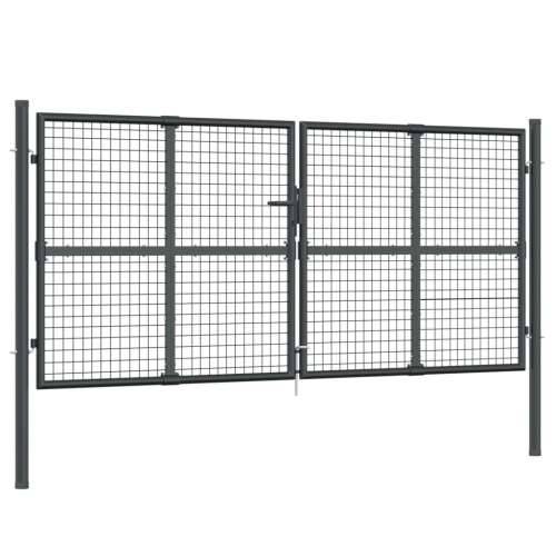 Mrežasta vrtna vrata antracit 300 x 175 cm pocinčani čelik - Antracit Cijena