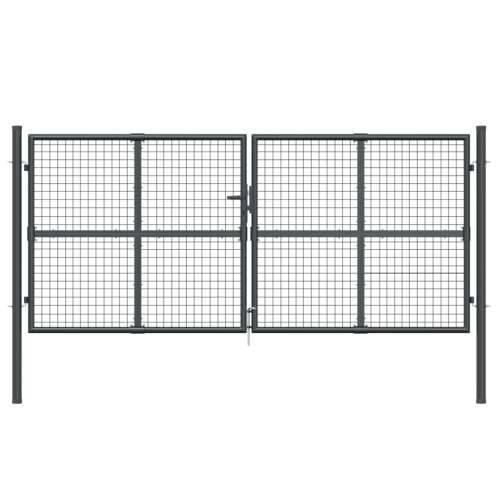 Mrežasta vrtna vrata antracit 300 x 175 cm pocinčani čelik - Antracit Cijena
