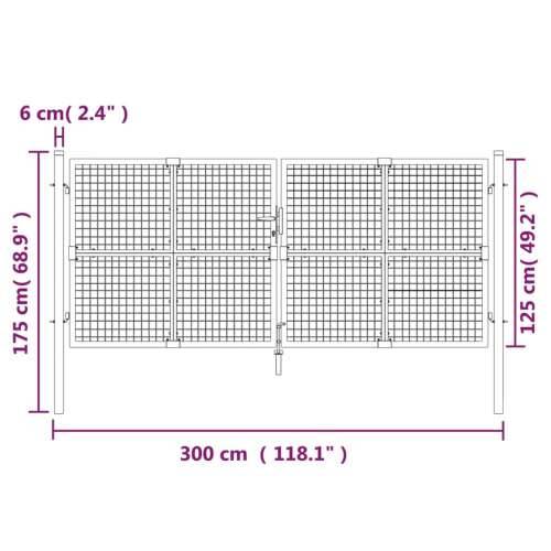 Mrežasta vrtna vrata antracit 300 x 175 cm pocinčani čelik - Antracit Cijena