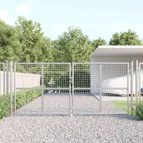 Mrežasta vrtna vrata srebrna 300 x 175 cm pocinčani čelik - Srebrno Cijena