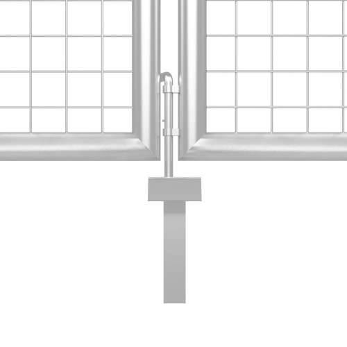 Mrežasta vrtna vrata srebrna 300 x 175 cm pocinčani čelik - Srebrno Cijena
