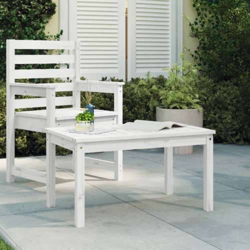Vrtni stol bijeli 82,5 x 50,5 x 45 cm od masivne borovine - Bijela boja bora 82.5 x 50.5 x 45 cm 1 Cijena